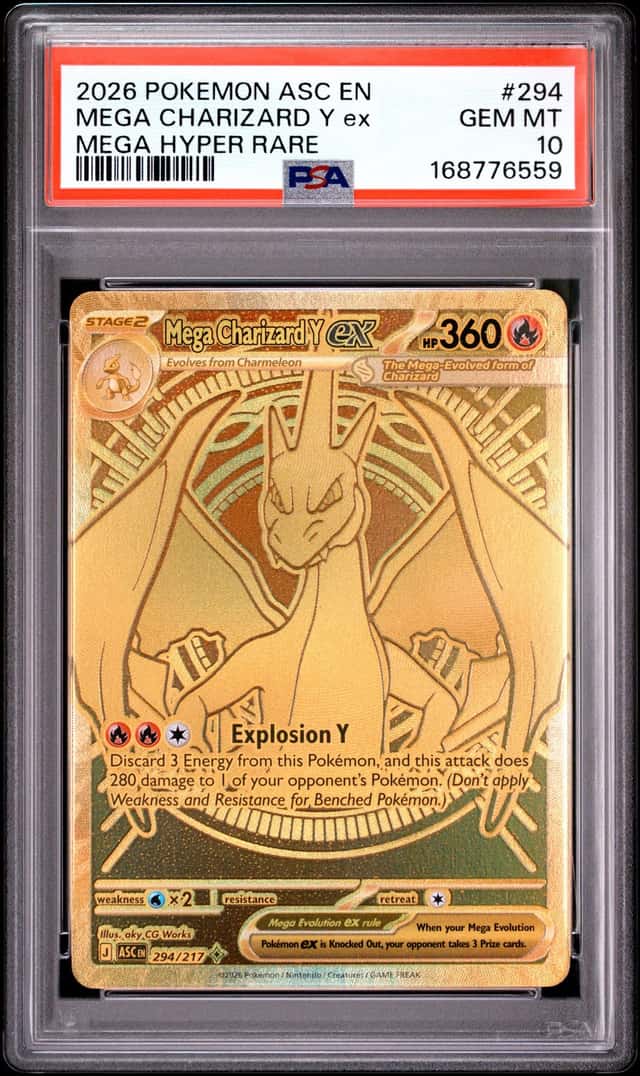 2026 Pokemon Ascended Heroes Mega Charizard Y ex Hyper Rare #294/217 PSA 10