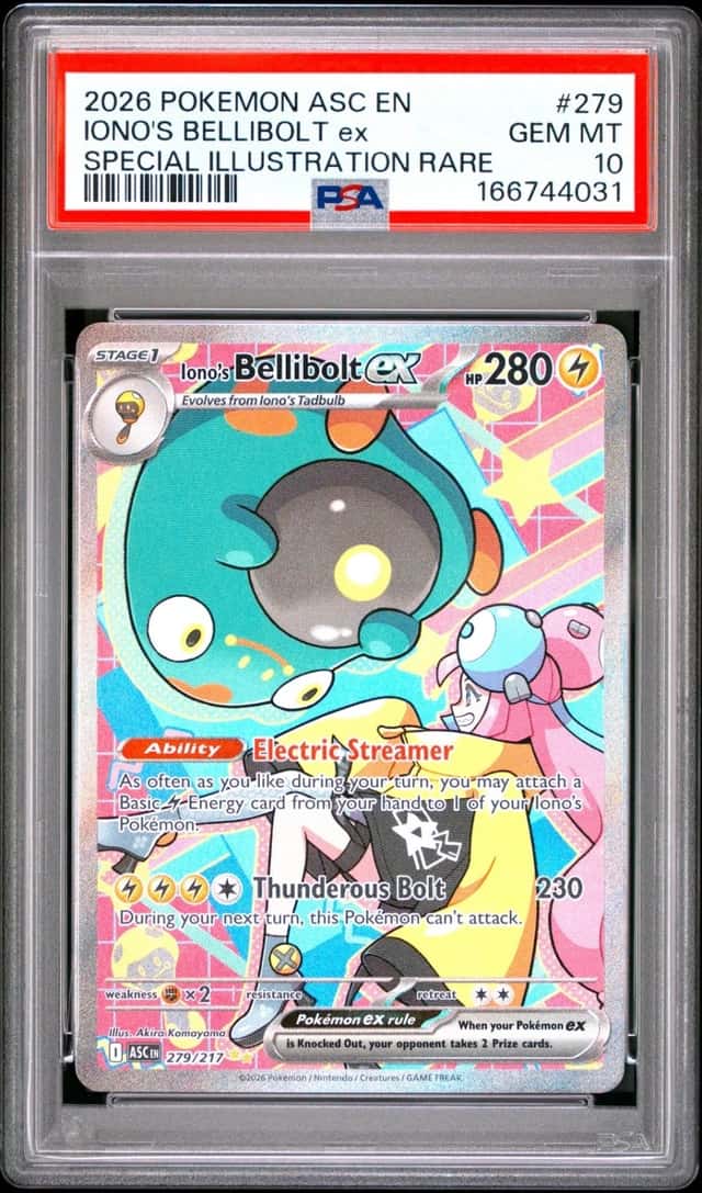2026 POKEMON ASCENDED HEROES SPECIAL ILLUSTRATION IONO'S BELLIBOLT EX PSA 10
