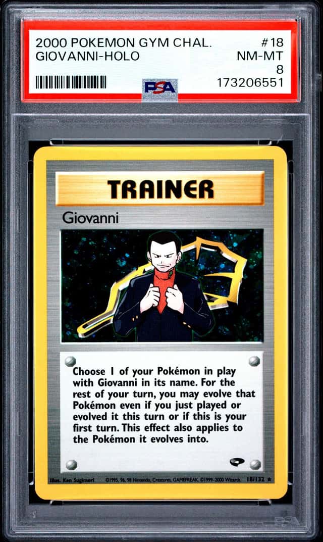 2000 POKEMON GYM CHALLENGE #18 GIOVANNI-HOLO PSA 8