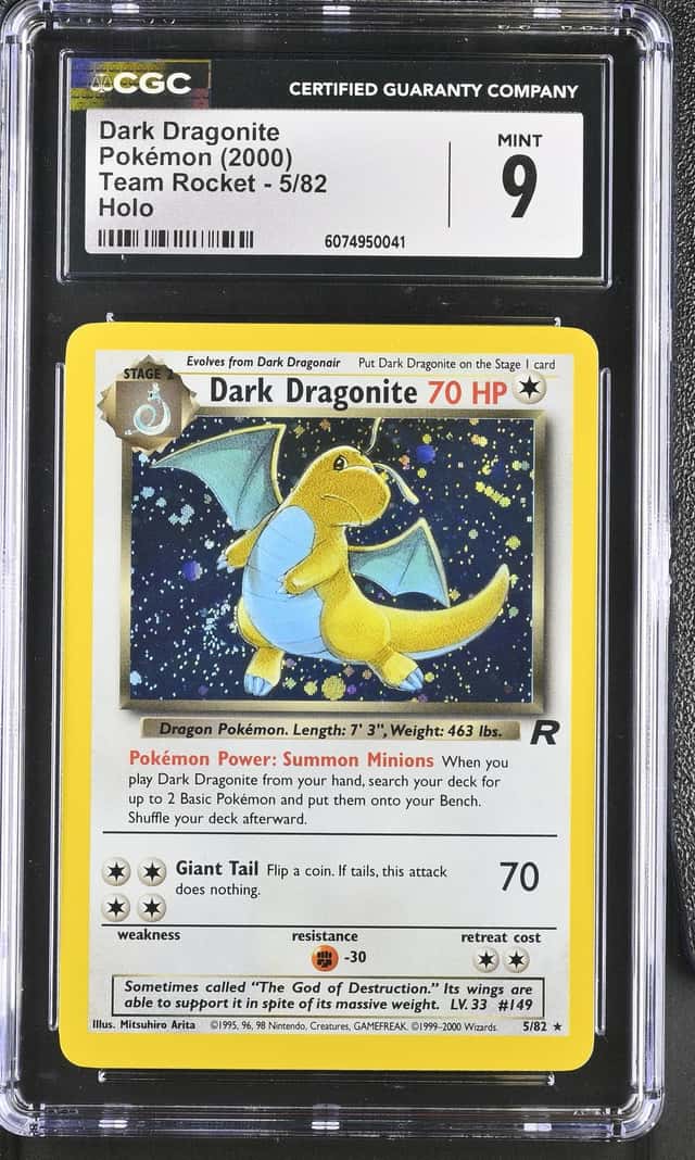 2000 Pokemon Team Rocket Dark Dragonite Holo #5/82 CGC 9 MINT