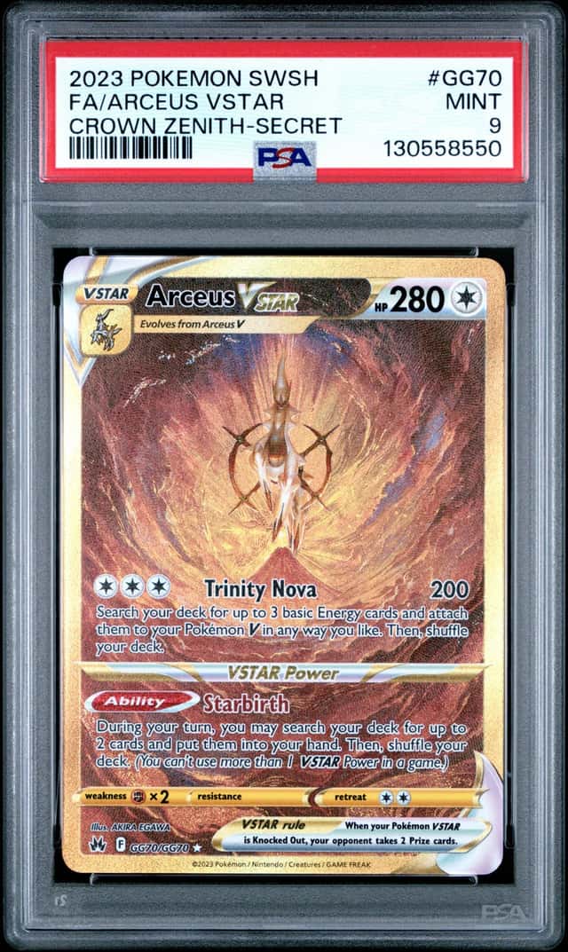 Arceus VSTAR GG70/GG70 Crown Zenith Galarian Gallery Secret Holo - PSA 9