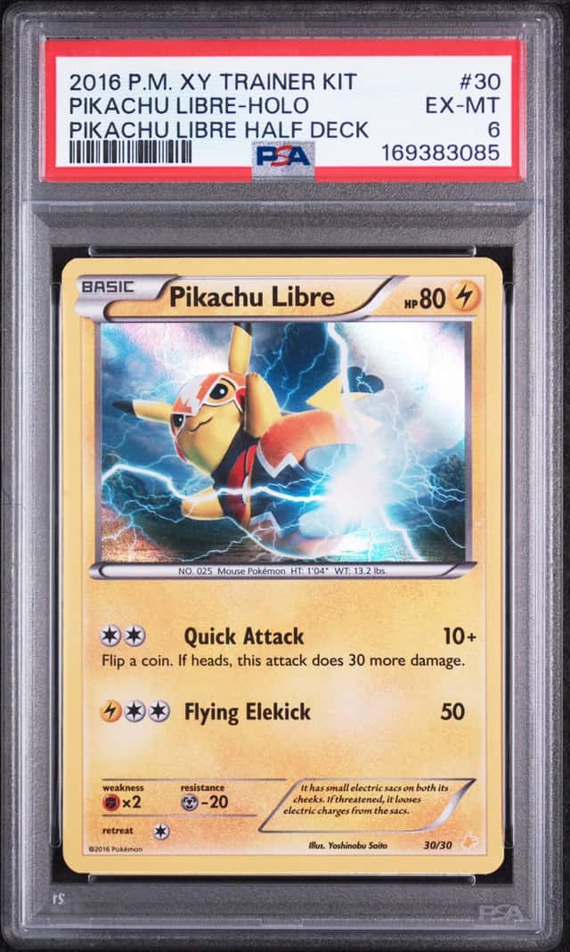 2016 Pokemon TCG Pikachu Libre XY Trainer Kit Holo 30/30 PSA 6