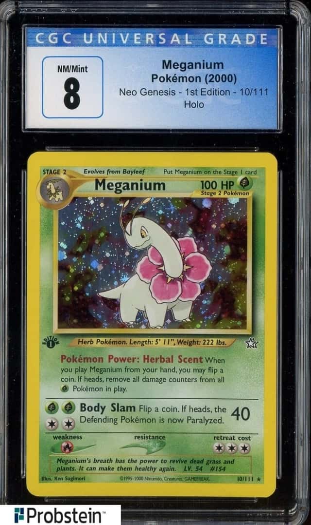 2000 Pokemon Neo Genesis 1st Edition 10/111 Meganium Holo CG 8 NM-MINT