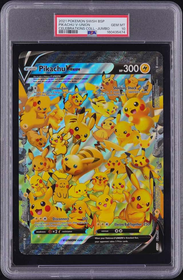 2021 Pokemon Celebrations Pikachu V-Union Jumbo Black Star #SWSH141 PSA 10 (74)