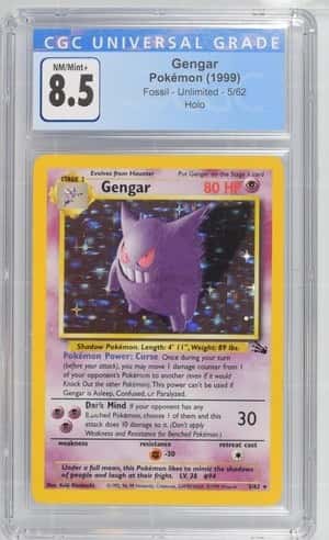 Gengar Pokemon TCG (1999) - Fossil - Unlimited - 5/62 Holo CGC NM/Mint+ 8.5 8053