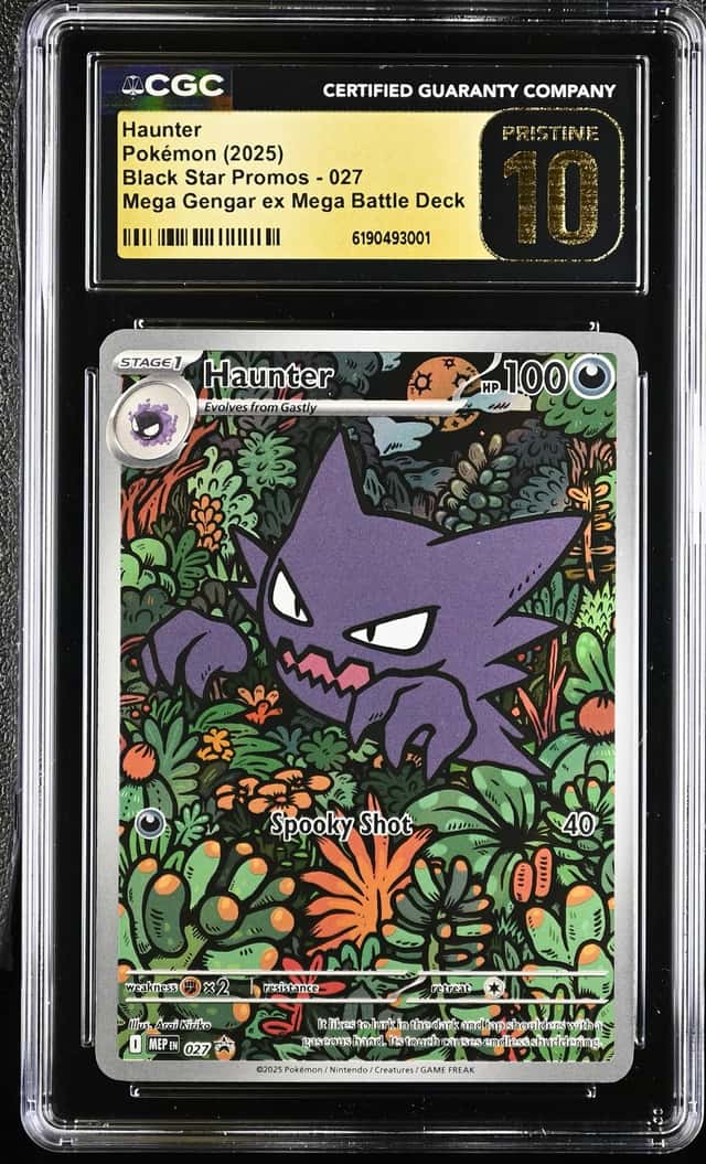 2025 Pokémon Haunter 027 Black Star Promos Mega Battle Deck CGC 10 Pristine