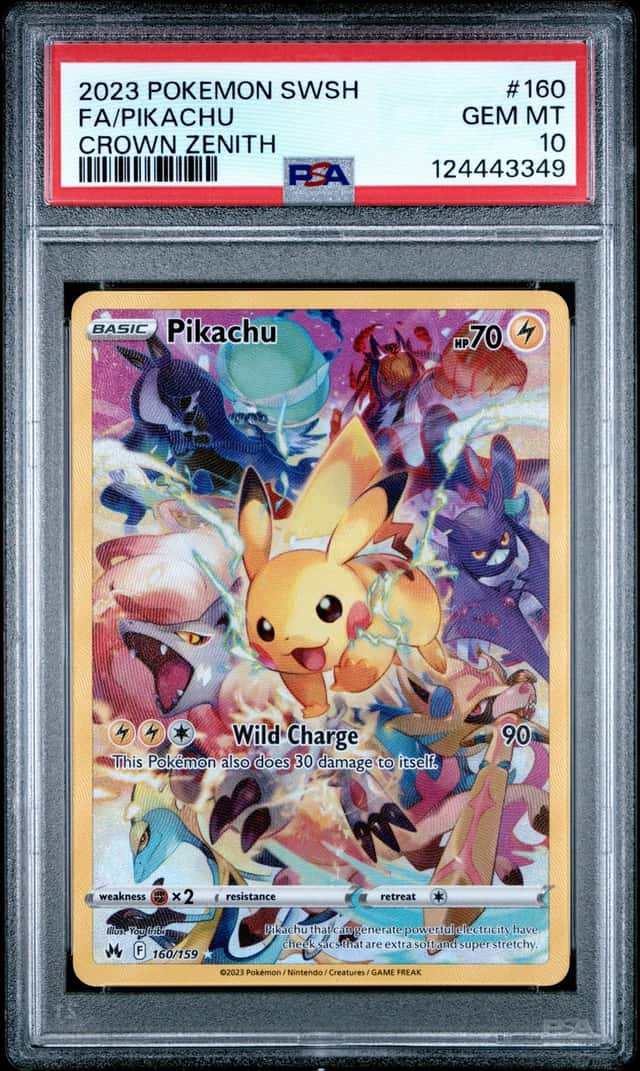 PIKACHU 2023 POKEMON CROWN ZENITH 160/159 FULL ART PSA 10 Q3963-7