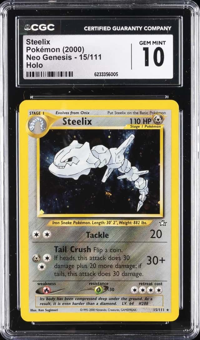 2000 POKEMON NEO GENESIS HOLO #15 STEELIX CGC 10 GEM MINT