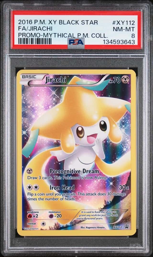 2016 POKEMON XY BLACK STAR PROMO #XY112 FULL ART/JIRACHI PSA 8