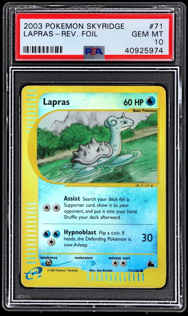 2003 Pokemon Skyridge Reverse Holo Lapras #71