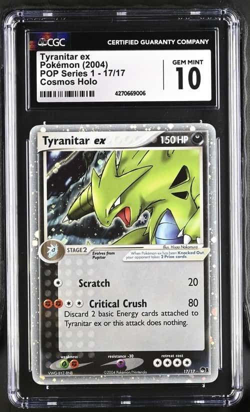 2004 Pokemon Pop Series 1 Cosmos Holo Tyranitar Ex #17