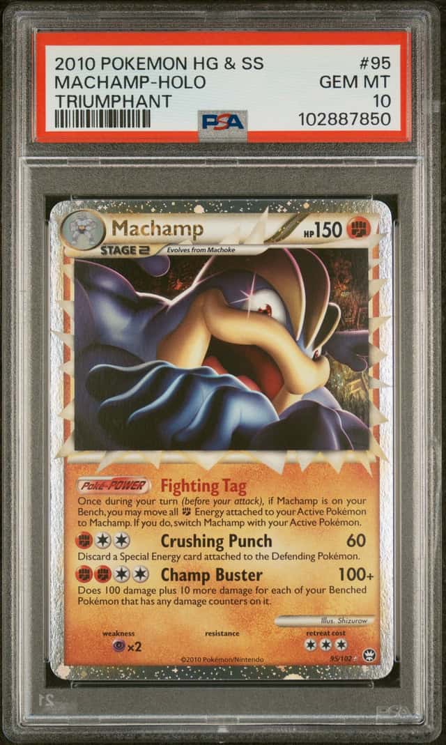 2010 Pokemon Heartgold and Soulsilver Triumphant Holo Machamp #95