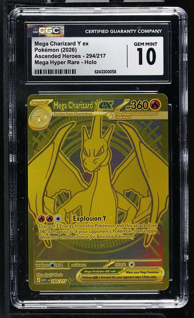 Pokemon Mega Charizard Y EX Ascended Heroes 294/217 Mega Hyper Rare CGC 10