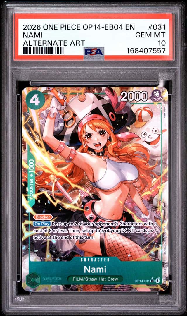 Nami (Alternate Art) OP14-031 The Azure Sea's Seven PSA 10 GEM MINT One Piece