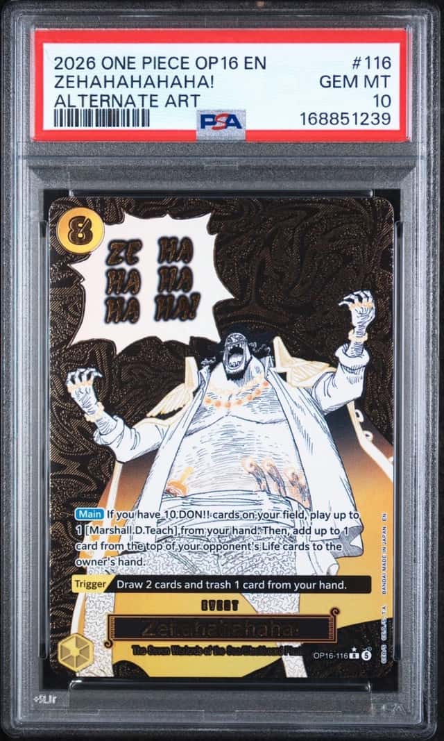 2026 ONE PIECE OP16-THE TIME OF BATTLE ALTERNATE ART #116 ZEHAHAHAHAHA! PSA 10