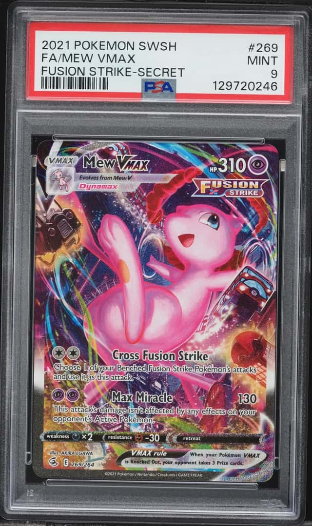 2021 Pokemon Sword & Shield Fustion Strike SEC Mew VMAX #269 PSA 9 MINT