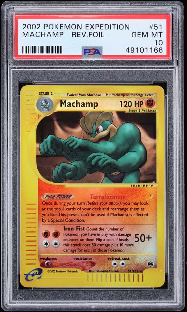 2002 Pokemon Expedition Reverse Holo Machamp #51 PSA 10 GEM MINT