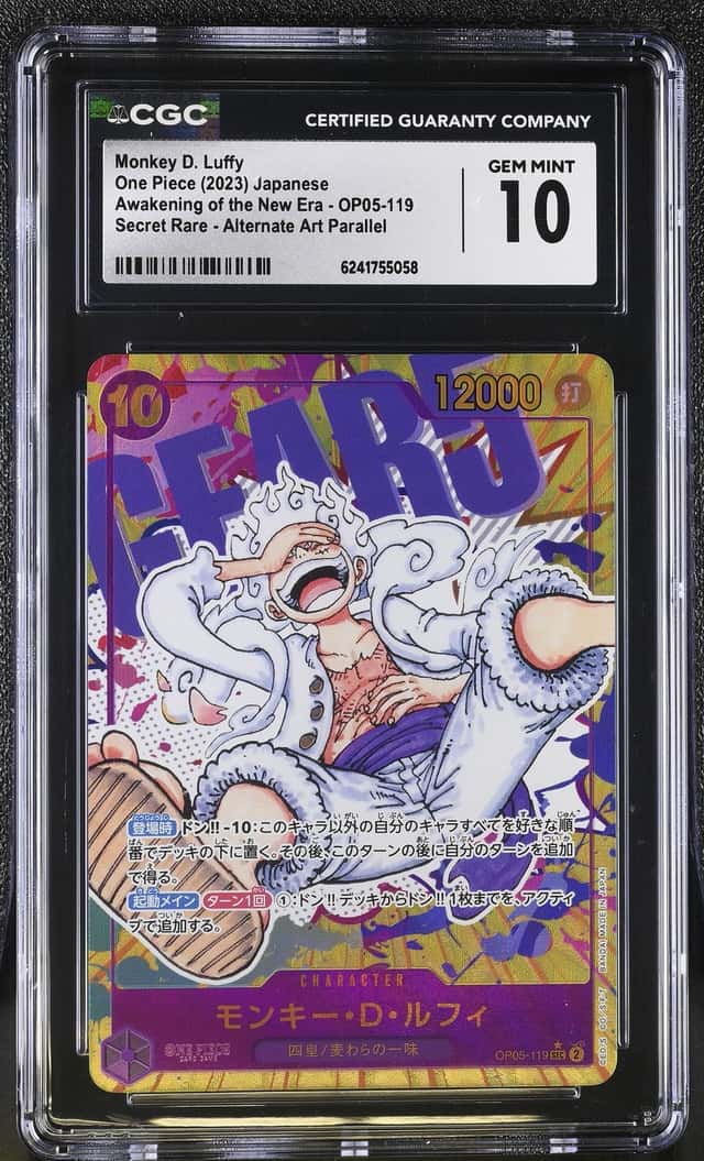 2023 One Piece Japanese Awakening Of The New Era SEC Alt Art Monkey D. Luffy #OP05-119 CGC 10
