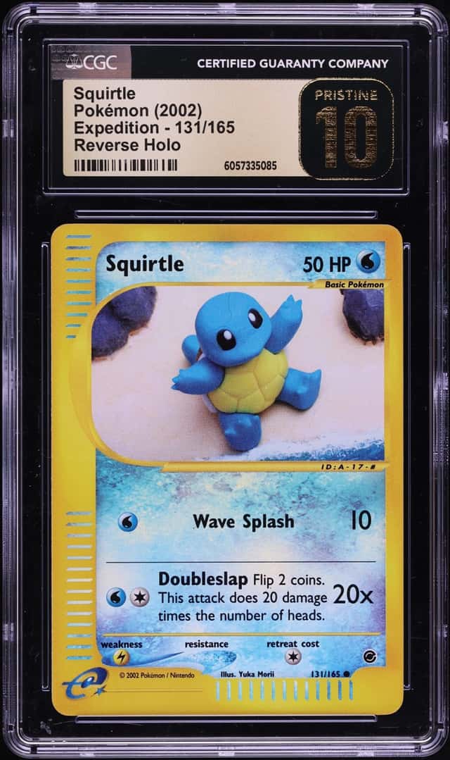 2002 Pokemon Expedition Reverse Holo Squirtle #131 CGC 10 PRISTINE