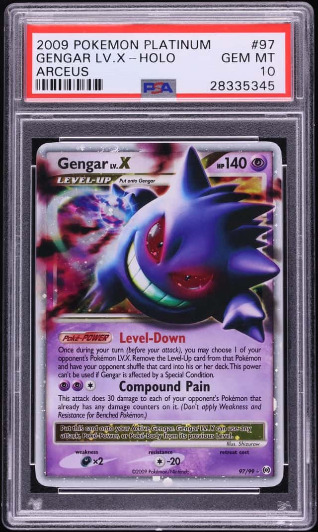 2009 Pokemon Platinum Arceus Holo Gengar Lv.X #97 PSA 10 GEM MINT