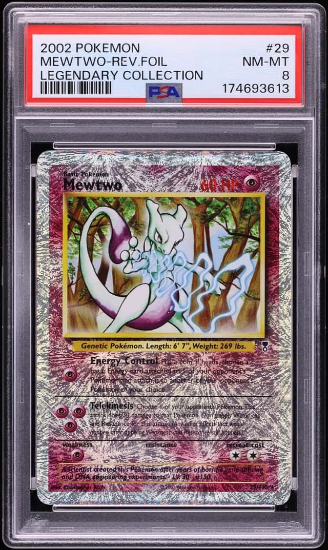 2002 Pokemon Legendary Collection Reverse Holo Mewtwo #29 PSA 8 NM-MT