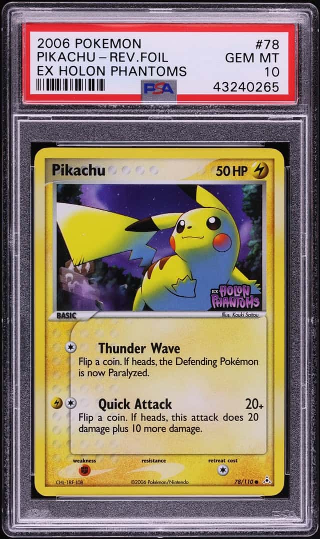 2006 Pokemon EX Holon Phantoms Reverse Holo Pikachu #78 PSA 10 GEM MINT