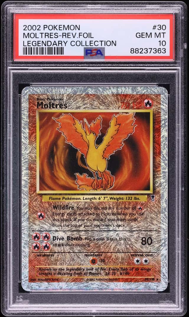2002 Pokemon Legendary Collection Reverse Holo Moltres #30 PSA 10 GEM MINT