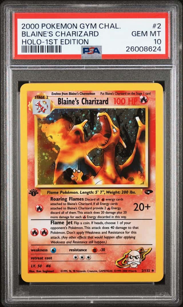 2000 Pokemon Gym Challenge 1st Edition Holo Blaine's Charizard #2 PSA 10 GEM MINT