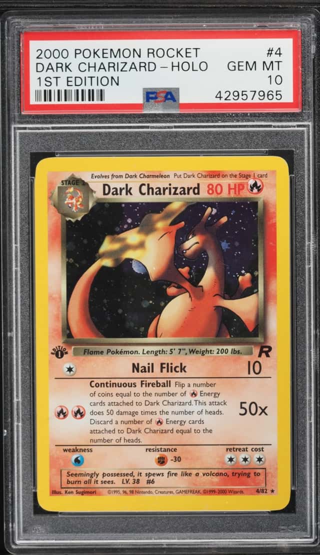 2000 Pokemon Team Rocket 1st Edition Holo Dark Charizard #4 PSA 10 GEM MINT