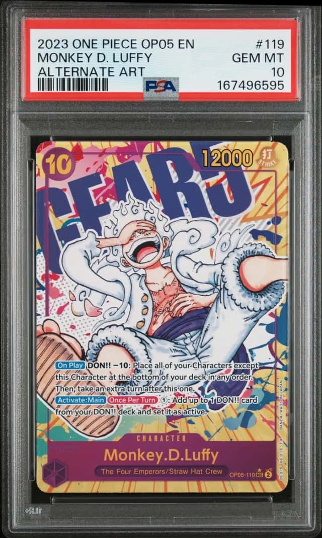 2023 ONE PIECE OP05-AWAKENING OF THE NEW ERA ALTERNATE ART MONKEY D LUFFY PSA 10