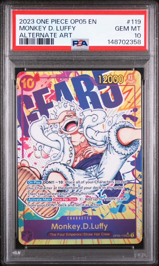 2023 One Piece New Era Monkey D. Luffy Secret Rare Alt Art #OP05-119 PSA 10