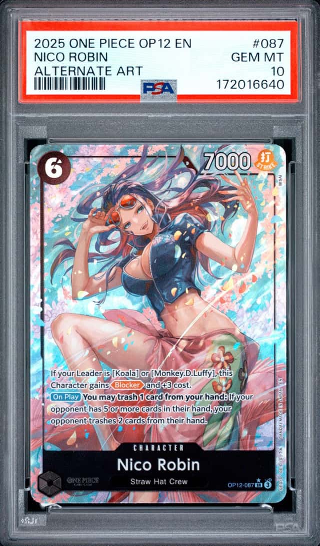 2025 One Piece Op12-Legacy Of The Master Alternate Art #087 Nico Robin PSA 10