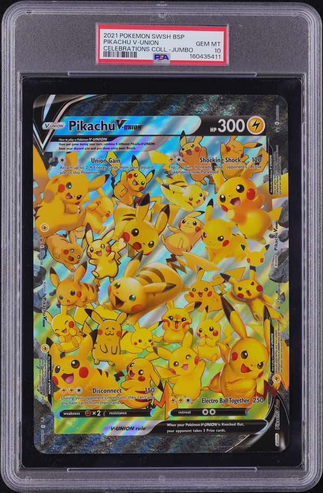 2021 Pokemon Celebrations Pikachu V-Union Jumbo Black Star #SWSH141 PSA 10 (11)