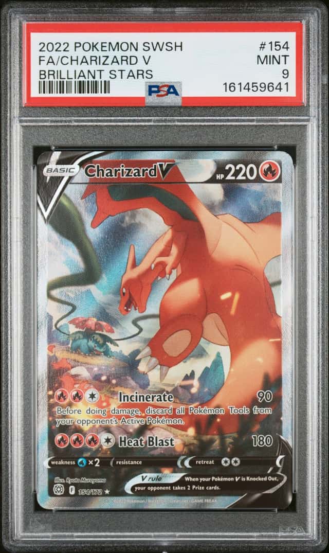 2022 Pokemon SWSH Brilliant Stars Charizard V #154/172 PSA 9