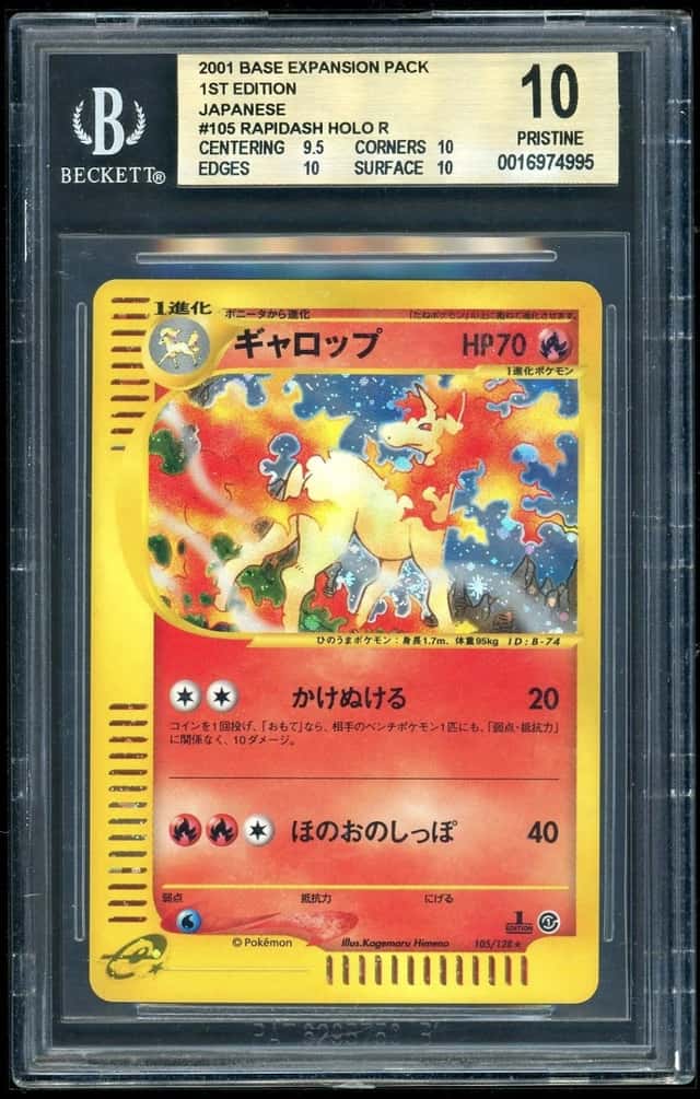 2001 Pokemon Base Expansion Pack 1st Ed JPN #105 Rapidash Holo R BGS 10 *POP 1*