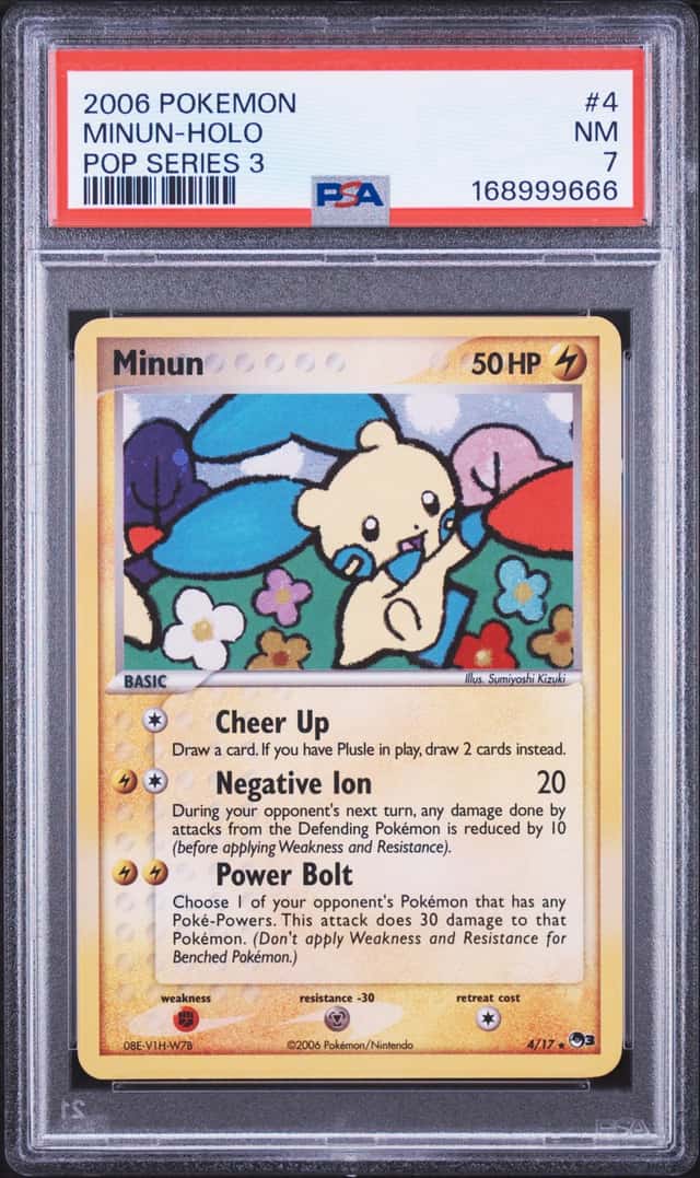 Minun 004/017 POP Series 3 Holo PSA 7 Pokemon Card TCG English