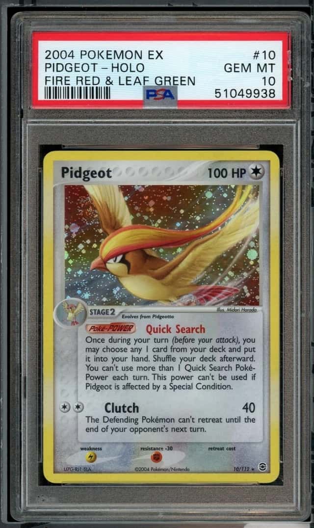 POKEMON PIDGEOT-HOLO 2004 EX FIRE RED & LEAF GREEN #10 PSA 10 *POP 26*