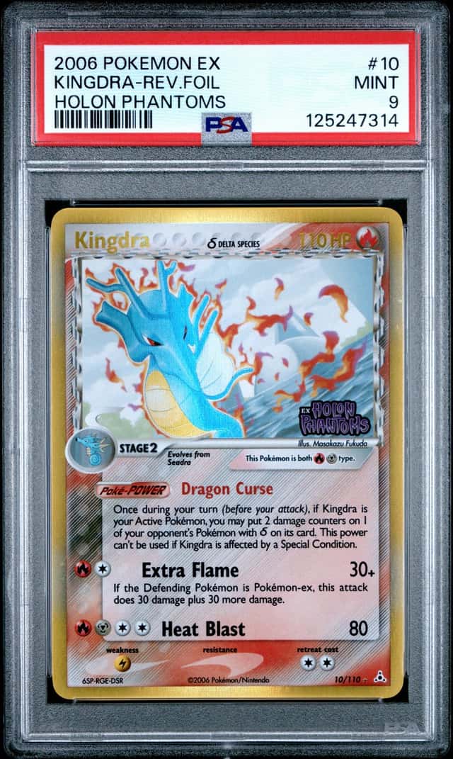 2006 POKEMON EX KINGDRA-REV.FOIL HOLON PHANTOMS #10 PSA 9