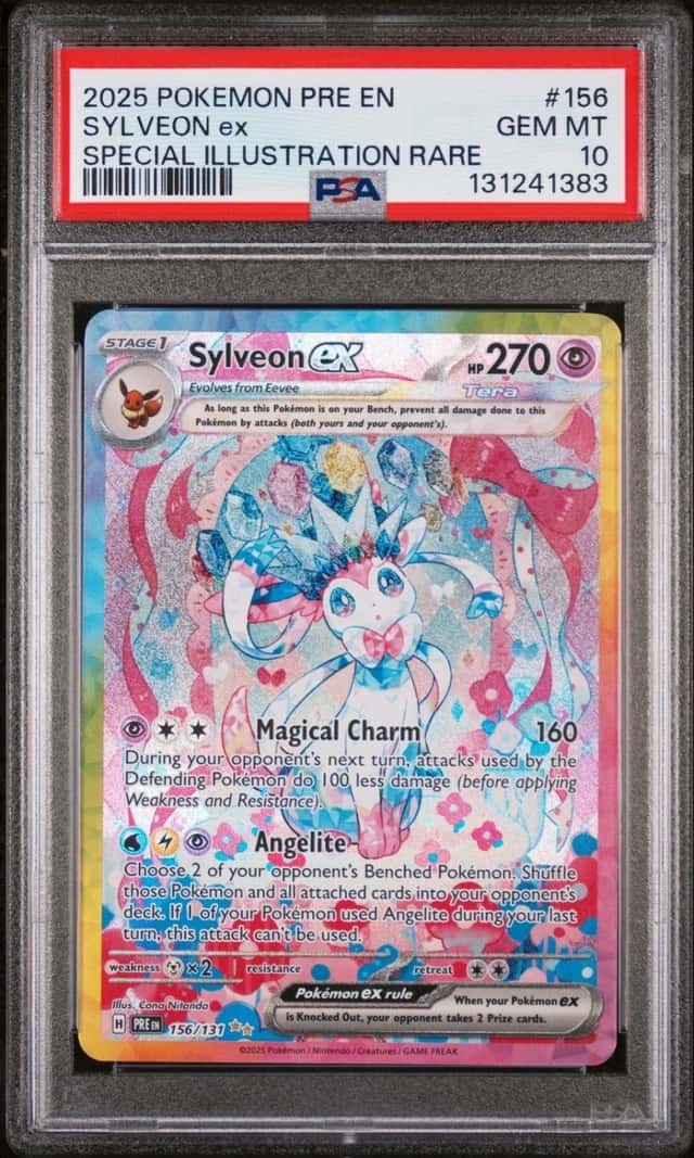 2025 POKEMON PRISMATIC EVOLUTIONS SPECIAL ILLUSTRATION RARE SYLVEON EX PSA 10