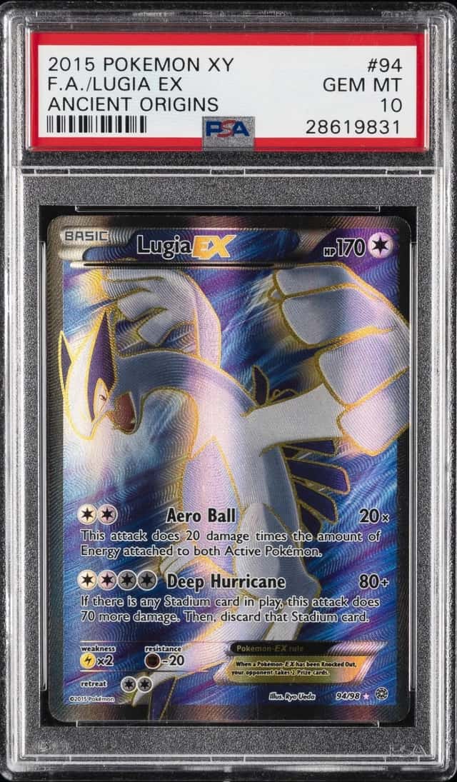 2015 POKEMON XY ANCIENT ORIGINS #94 FULL ART/LUGIA EX PSA 10