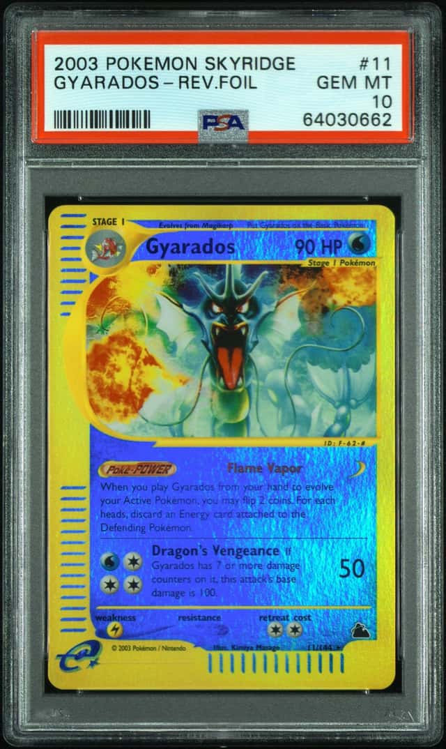 POKEMON GYARADOS 2003 SKYRIDGE #11 REV.FOIL PSA 10