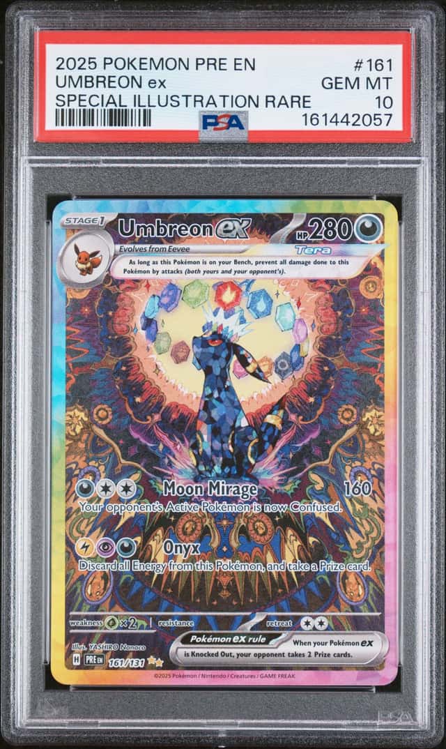 2025 POKEMON PRE EN-PRISMATIC EVOLUTIONS #161 UMBREON ex SIR PSA 10 GEM MINT