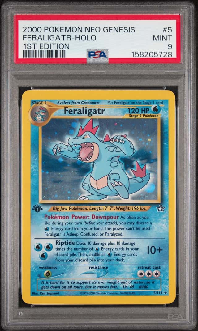 2000 POKEMON NEO GENESIS 1ST EDITION #5 FERALIGATR-HOLO PSA 9 MINT