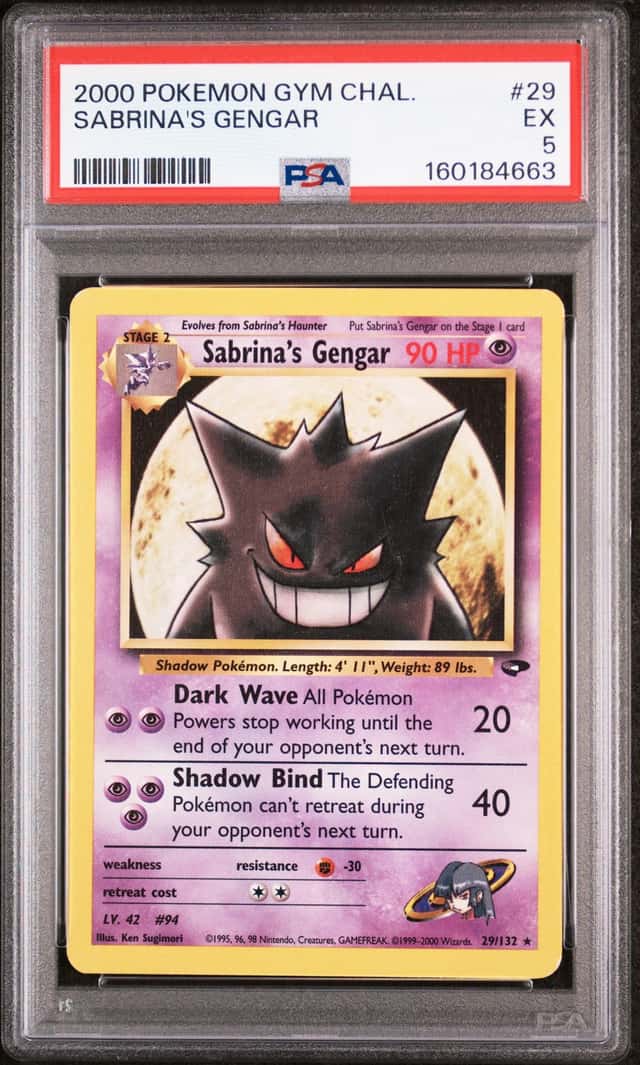 Pokémon TCG Sabrina's Gengar 29/132 Non-Holo Rare Gym Challenge 2000 PSA 5