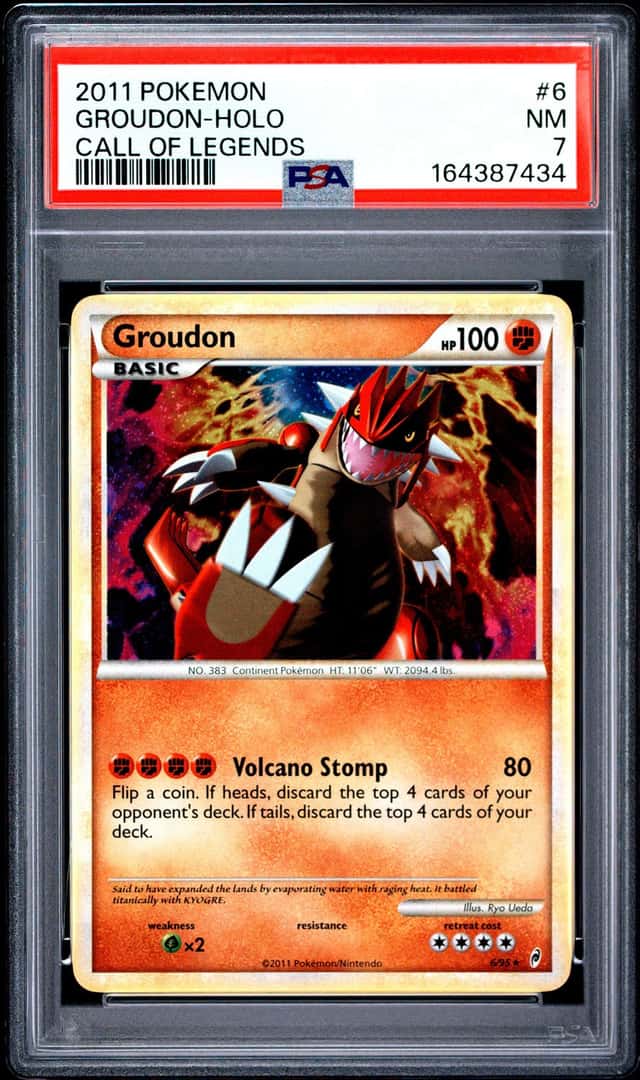 PSA 7 Groudon Holo 6/95 CALL OF LEGENDS 2011 Pokemon Low Pop Vintage Swirl 🌀