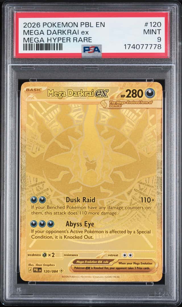 PSA 9 Mega Darkrai ex 120/084 Me05 Pitch Black Holo Mega Hyper Rare EN 2026