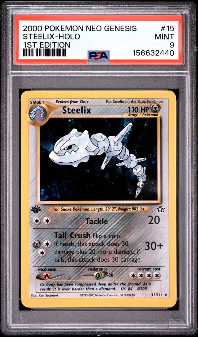 PSA 9 2000 POKEMON NEO GENESIS 1ST EDITION #15 STEELIX-HOLO 🪨