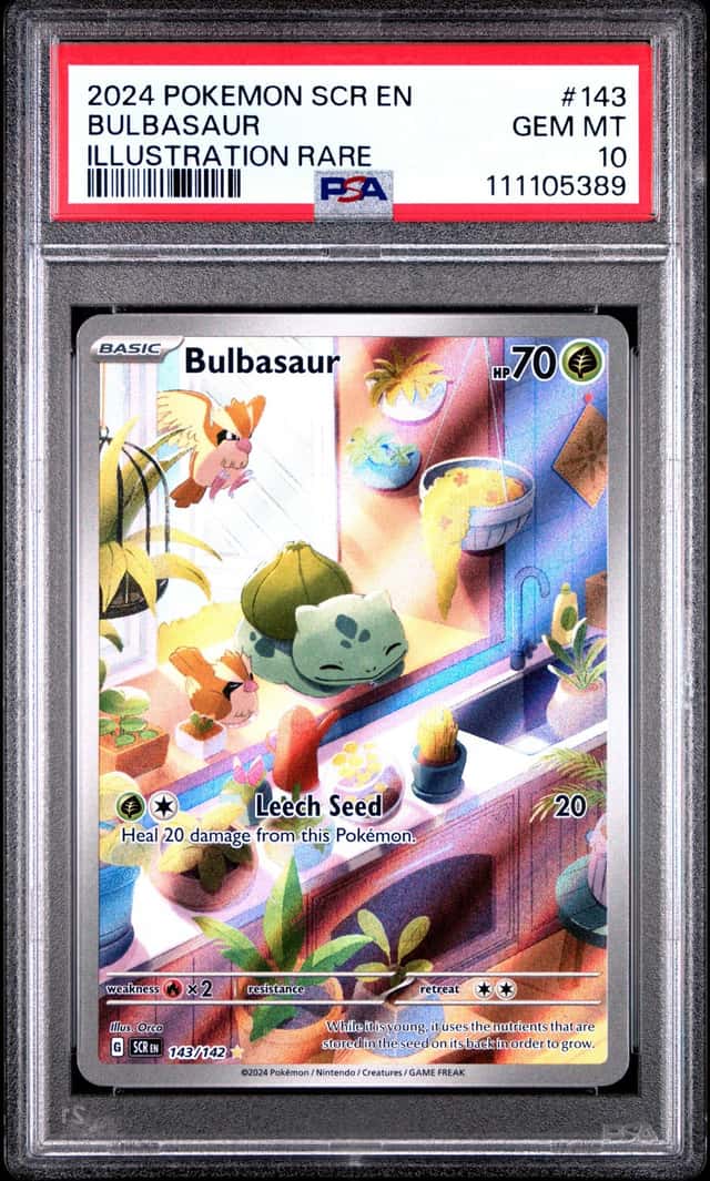 POKEMON BULBASAUR 2024 STELLAR CROWN #143 ILLUSTRATION RARE PSA 10