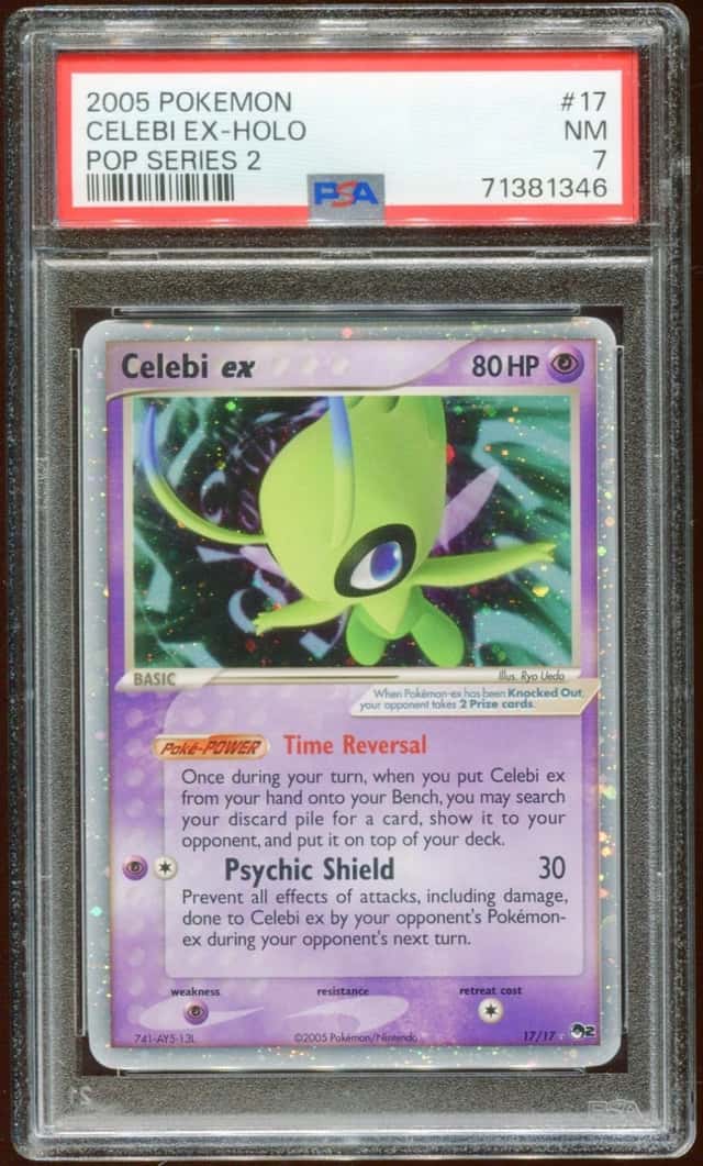 2005 POKEMON POP SERIES 2 CELEBI EX #17/17  PROMO HOLO FOIL PSA 7 E10