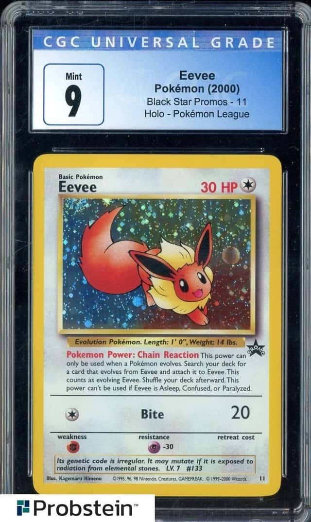 2000 Pokemon Black Star Promos Pokemon League #11 Eevee Holo CGC 9